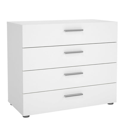 Daejeon White Wooden Chest 4 Drawers