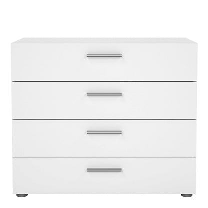Daejeon White Wooden Chest 4 Drawers
