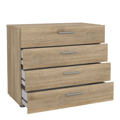 Daejeon Natural Oak Effect Wood Chest 4 Drawers
