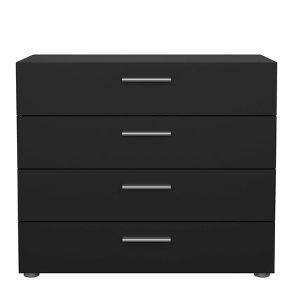 Daejeon Black Wooden Chest 4 Drawers