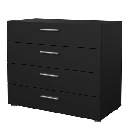 Daejeon Black Wooden Chest 4 Drawers