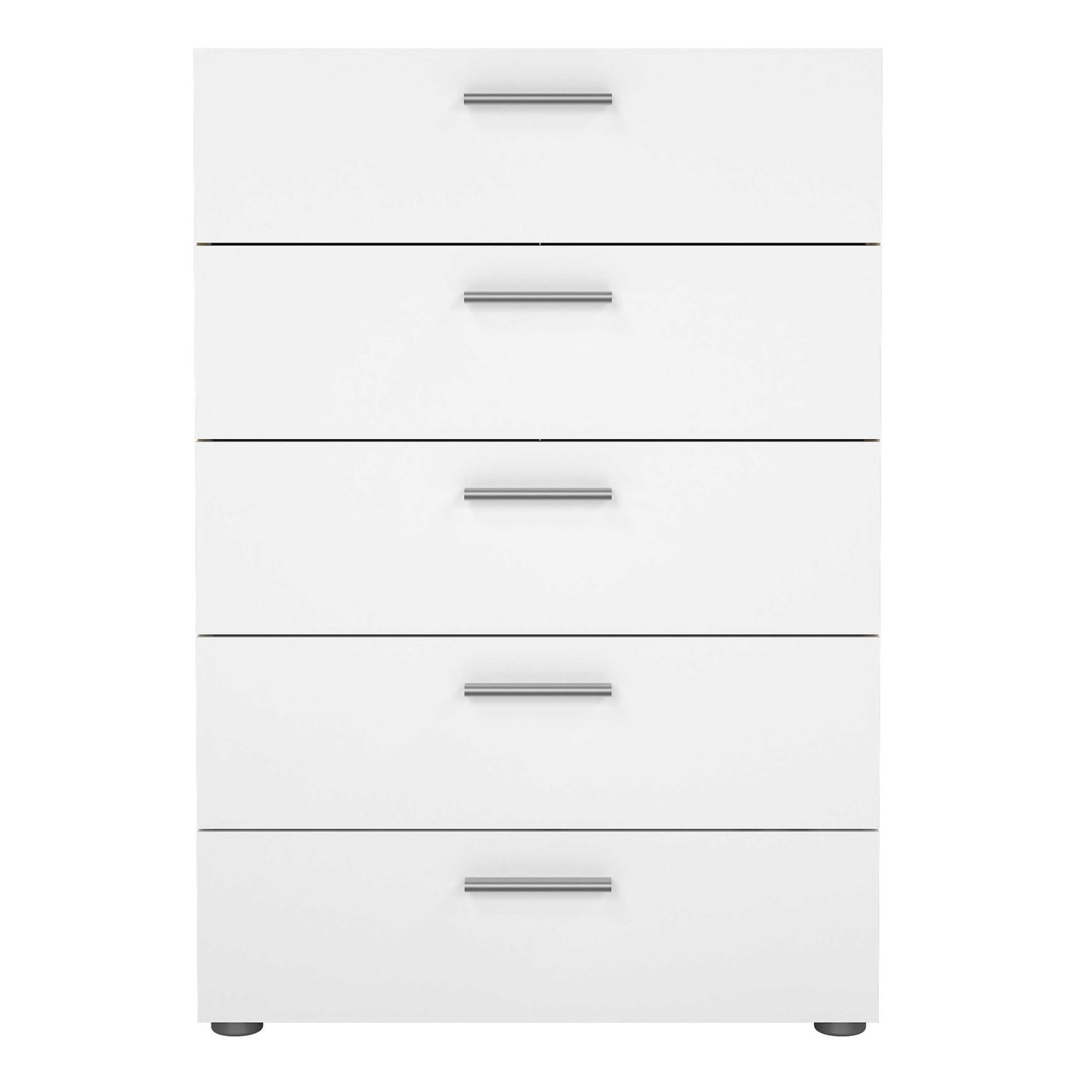 Daejeon White and Natural Oak Effect Wood Chest 5 Drawers