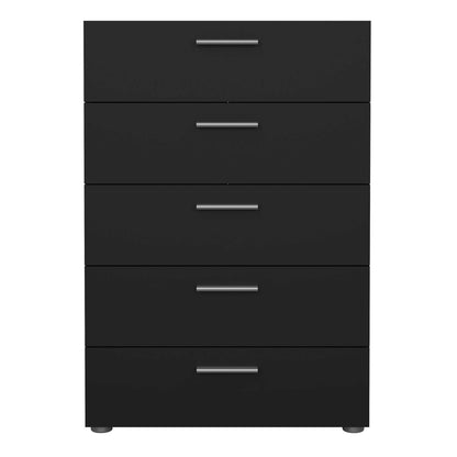 Daejeon Black Wooden Chest 5 Drawers