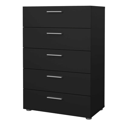 Daejeon Black Wooden Chest 5 Drawers