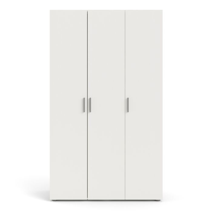 Daejeon White Wooden Wardrobe 3 Doors