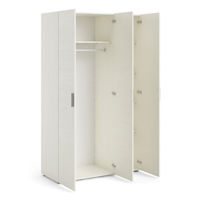 Daejeon White Wooden Wardrobe 3 Doors