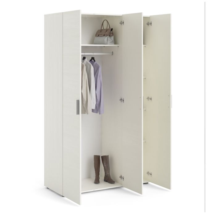 Daejeon White Wooden Wardrobe 3 Doors