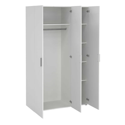 Daejeon White Wooden Wardrobe 3 Doors