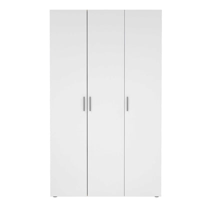 Daejeon White and Natural Oak Effect Wooden Wardrobe 3 Doors