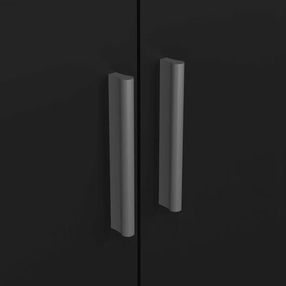 Daejeon Black Wooden Wardrobe 3 Doors