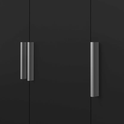 Daejeon Black Wooden Wardrobe 3 Doors