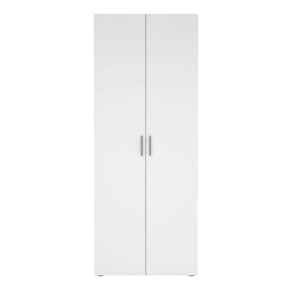 Wilde Natural Oak Wood Effect and White Gloss Wardrobe 2 Doors