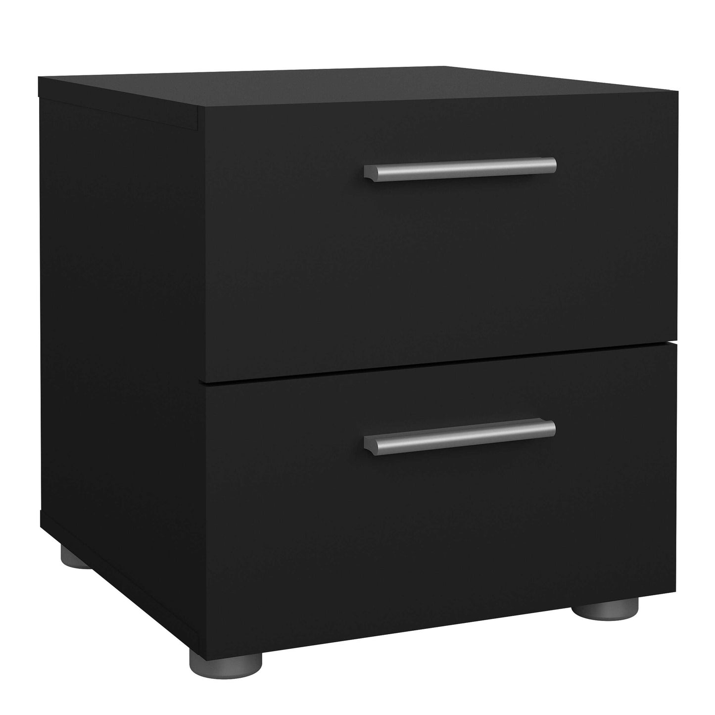 Wilde Black Bedroom Furniture Set - Bedside 2 Drawers + Chest of 4 Drawers + Wardrobe 2 Doors