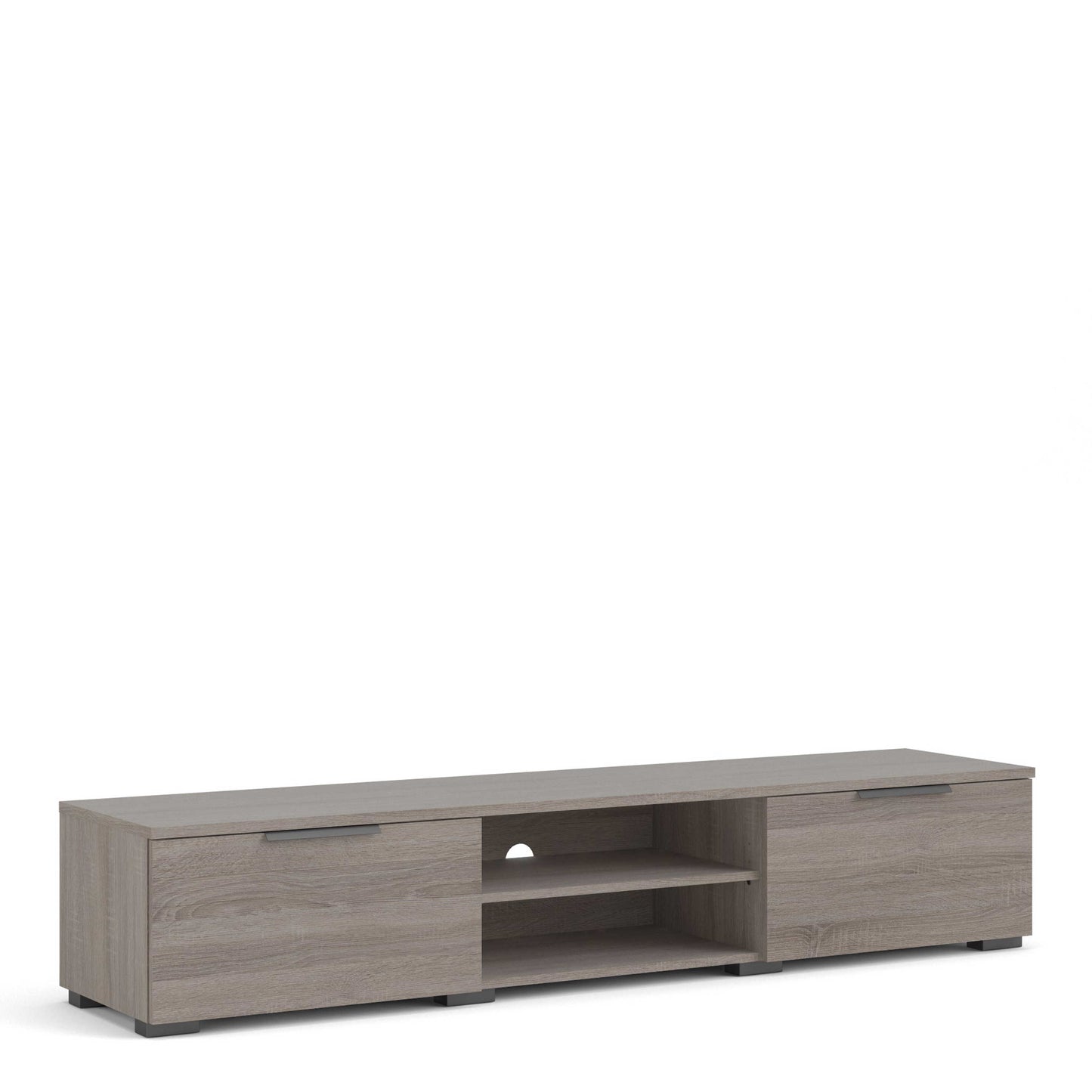 Amberfield Truffle Oak Wood TV Unit 2 Drawers 2 Shelf