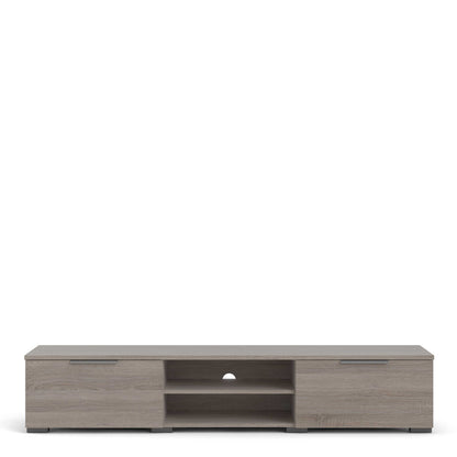 Amberfield Truffle Oak Wood TV Unit 2 Drawers 2 Shelf