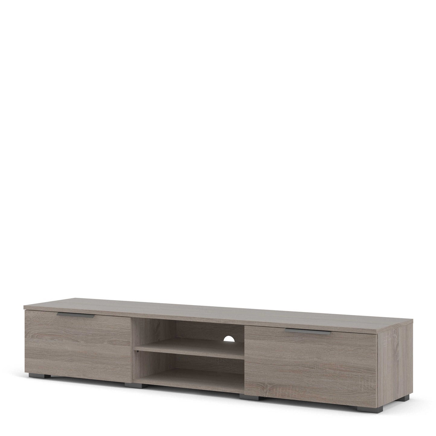 Amberfield Truffle Oak Wood TV Unit 2 Drawers 2 Shelf