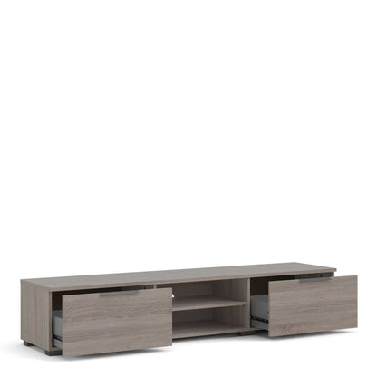 Amberfield Truffle Oak Wood TV Unit 2 Drawers 2 Shelf