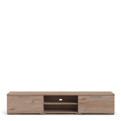 Amberfield Natural Oak Wood TV Unit 2 Drawers 2 Shelf