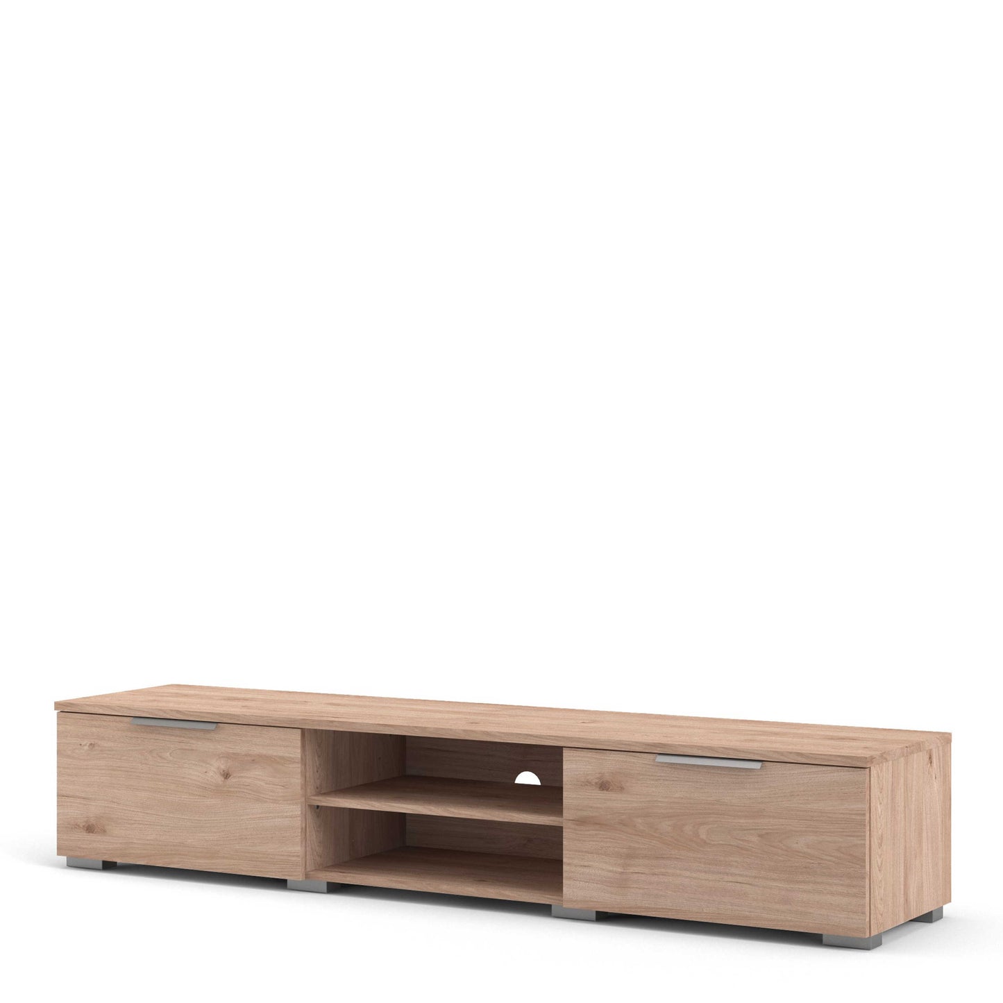 Amberfield Natural Oak Wood TV Unit 2 Drawers 2 Shelf