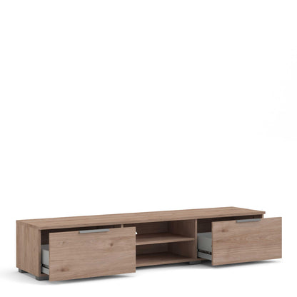 Amberfield Natural Oak Wood TV Unit 2 Drawers 2 Shelf