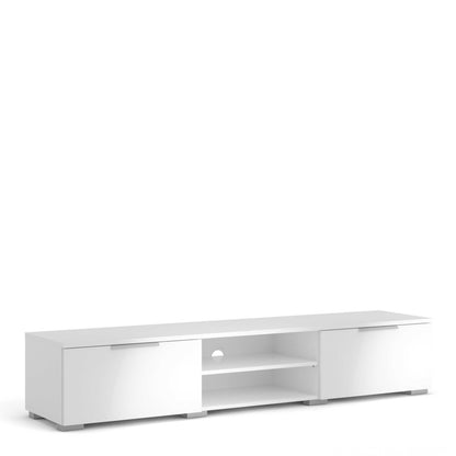 Amberfield High Gloss White TV Unit 2 Drawers 2 Shelf
