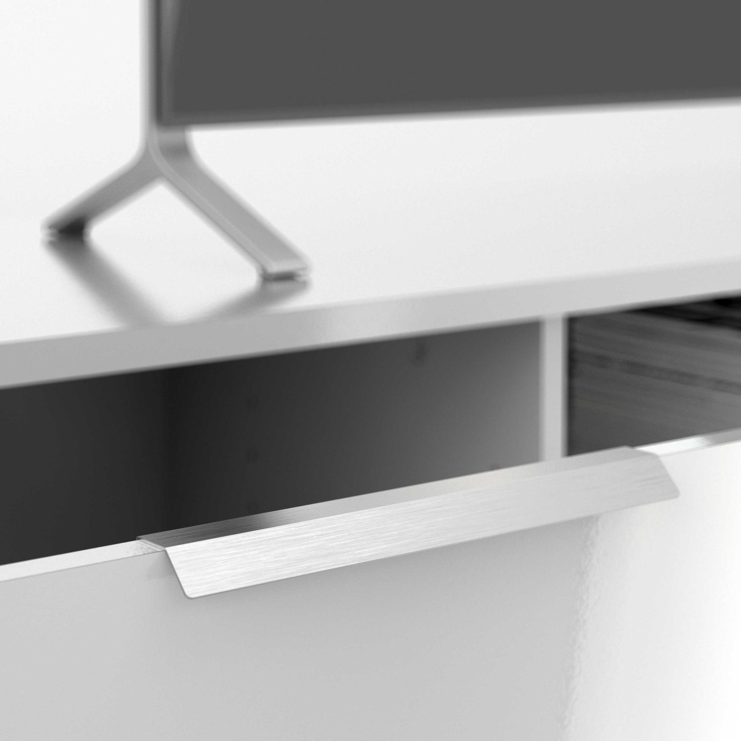 Amberfield High Gloss White TV Unit 2 Drawers 2 Shelf