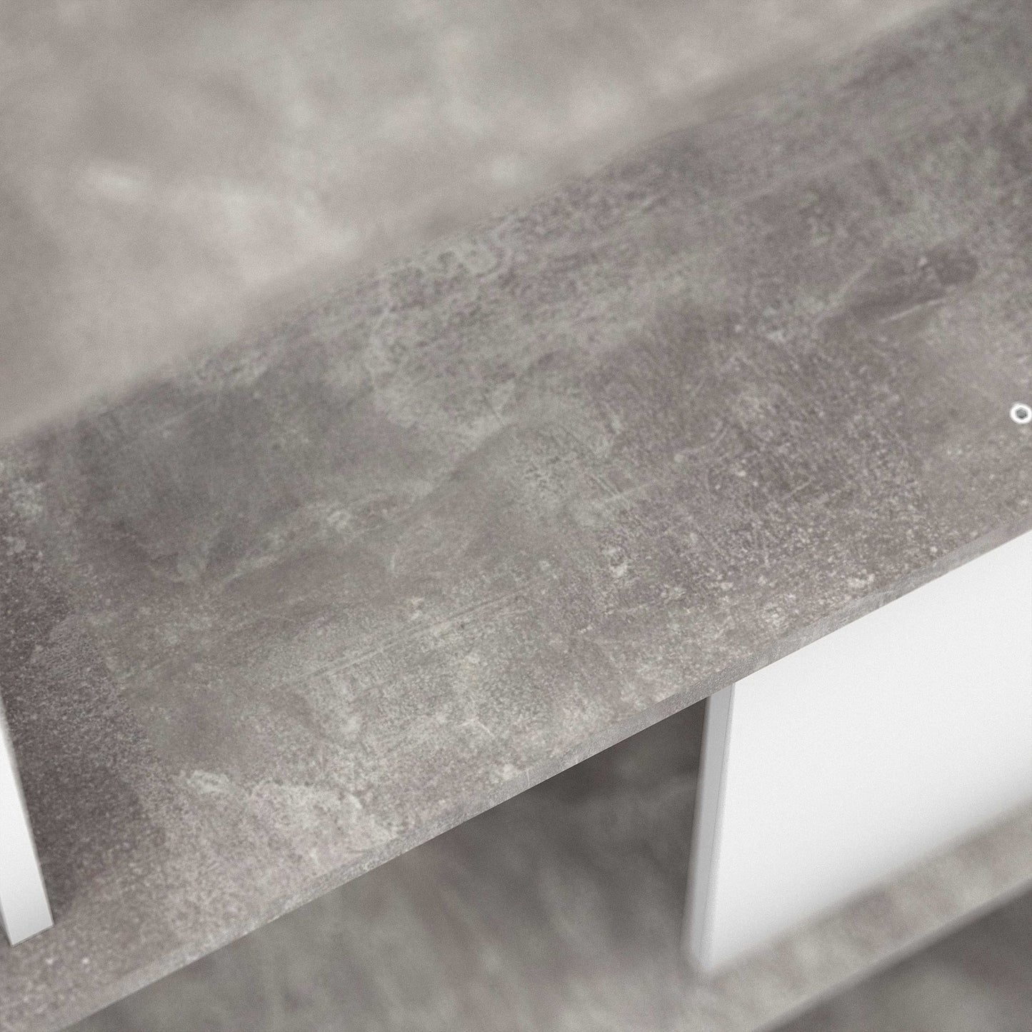 Taichung Concrete Effect and White Asymmetrical Bookcase 5 Shelves