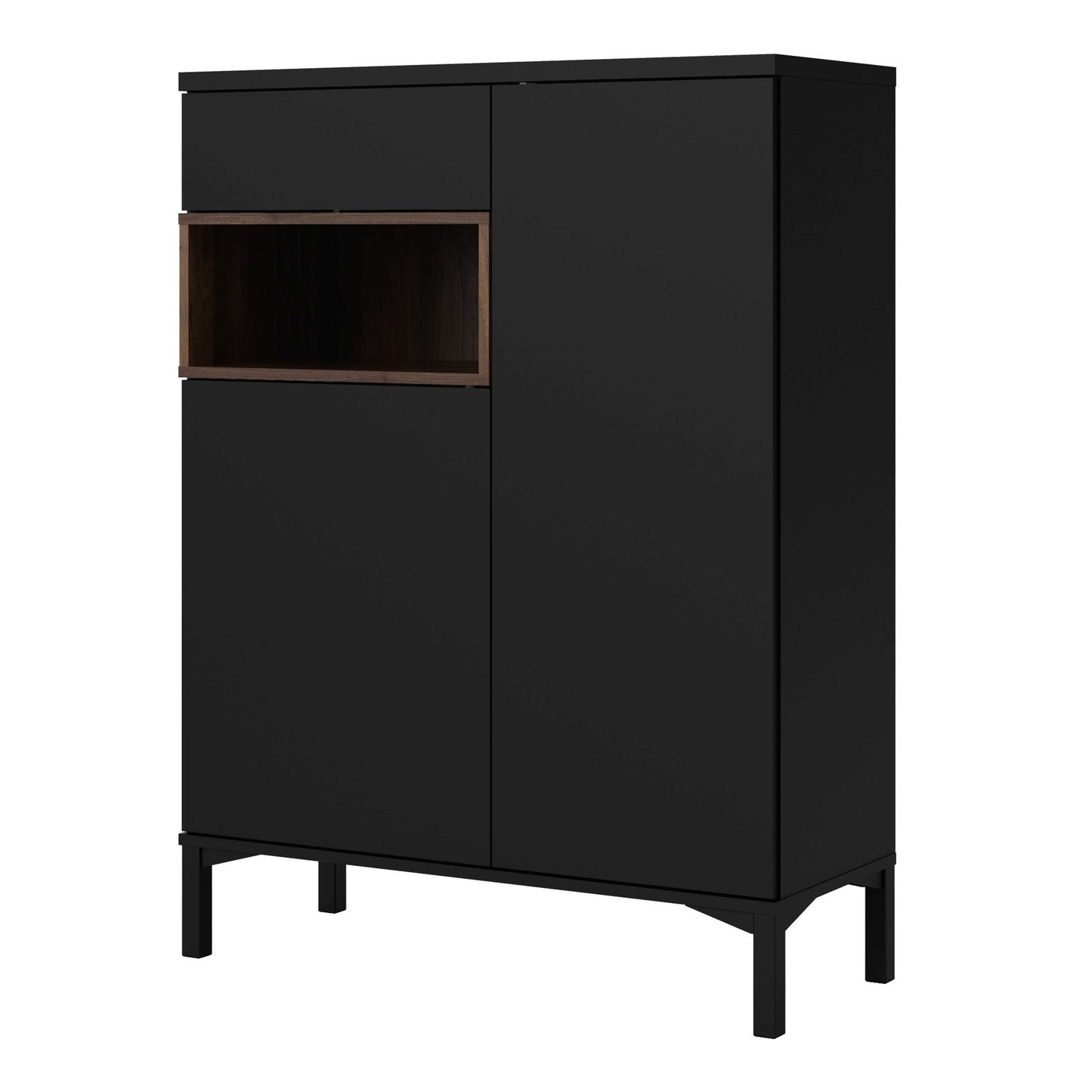 Indigo Sideboard 2 Door 1 Drawer in Black and Walnut