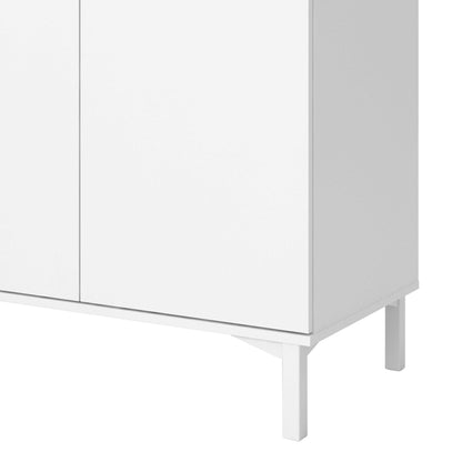 Indigo Sideboard 3 Drawers 3 Doors White and Natural Oak Effect