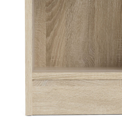 Amberfern Natural Oak Wood Low Narrow Bookcase 2 Shelves