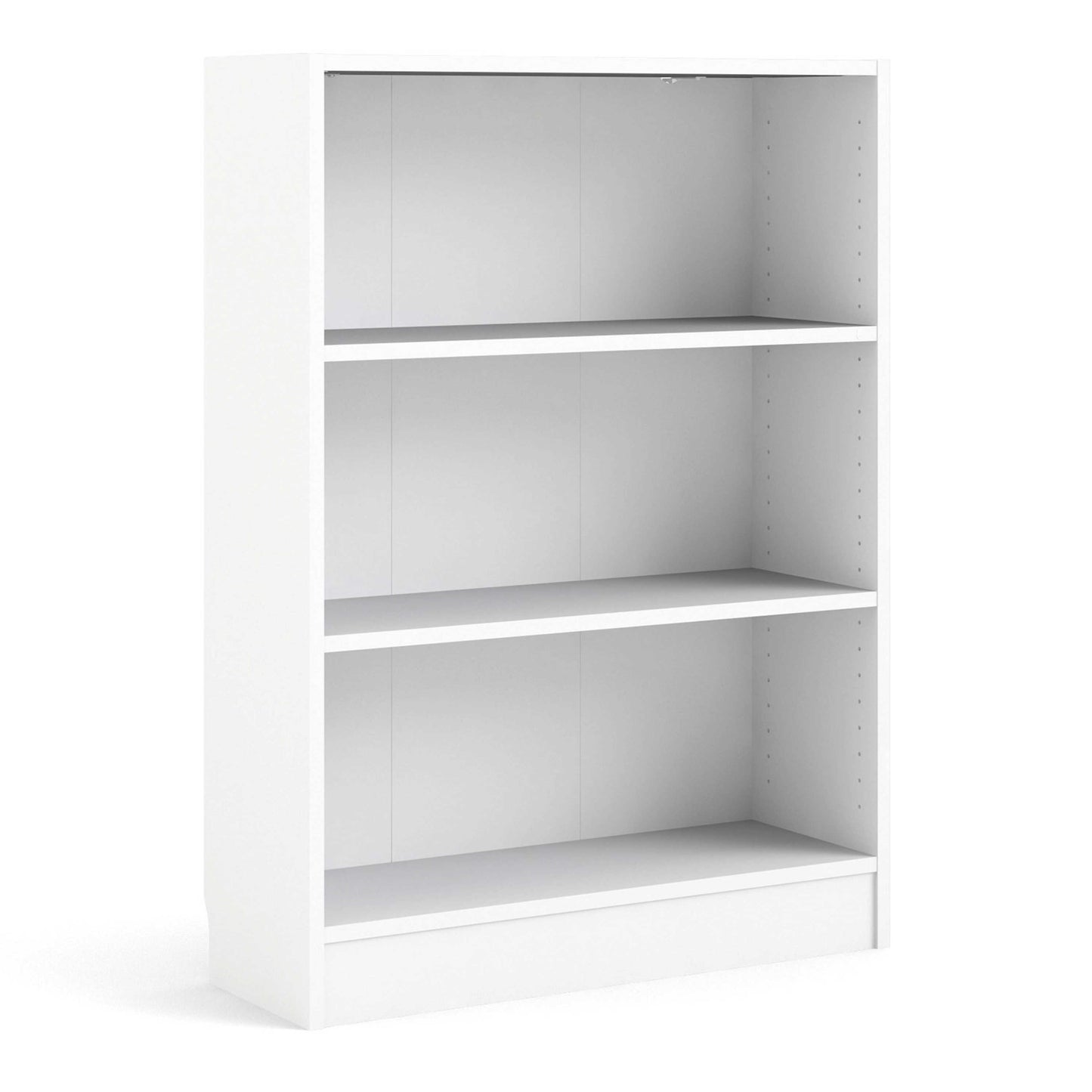 Amberfern White Wooden Low Wide Bookcase 2 Shelves
