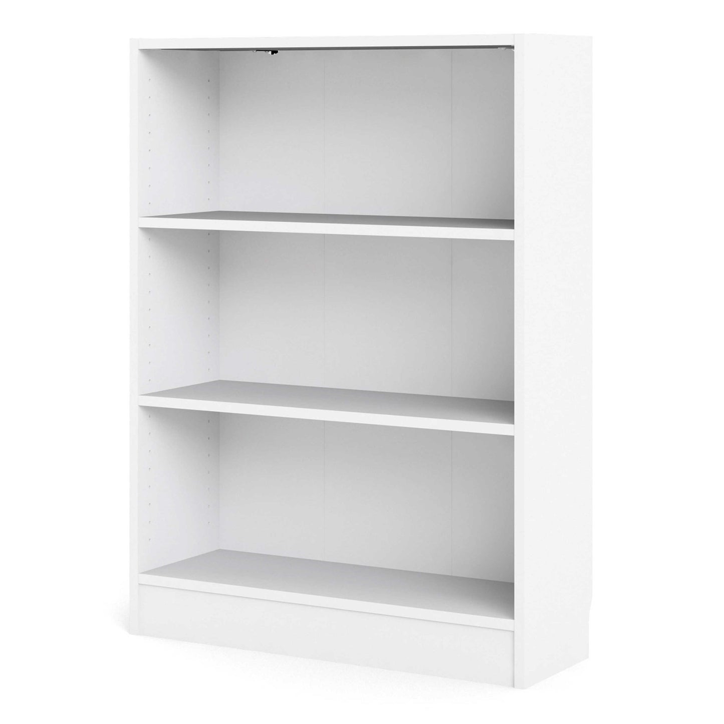 Amberfern White Wooden Low Wide Bookcase 2 Shelves