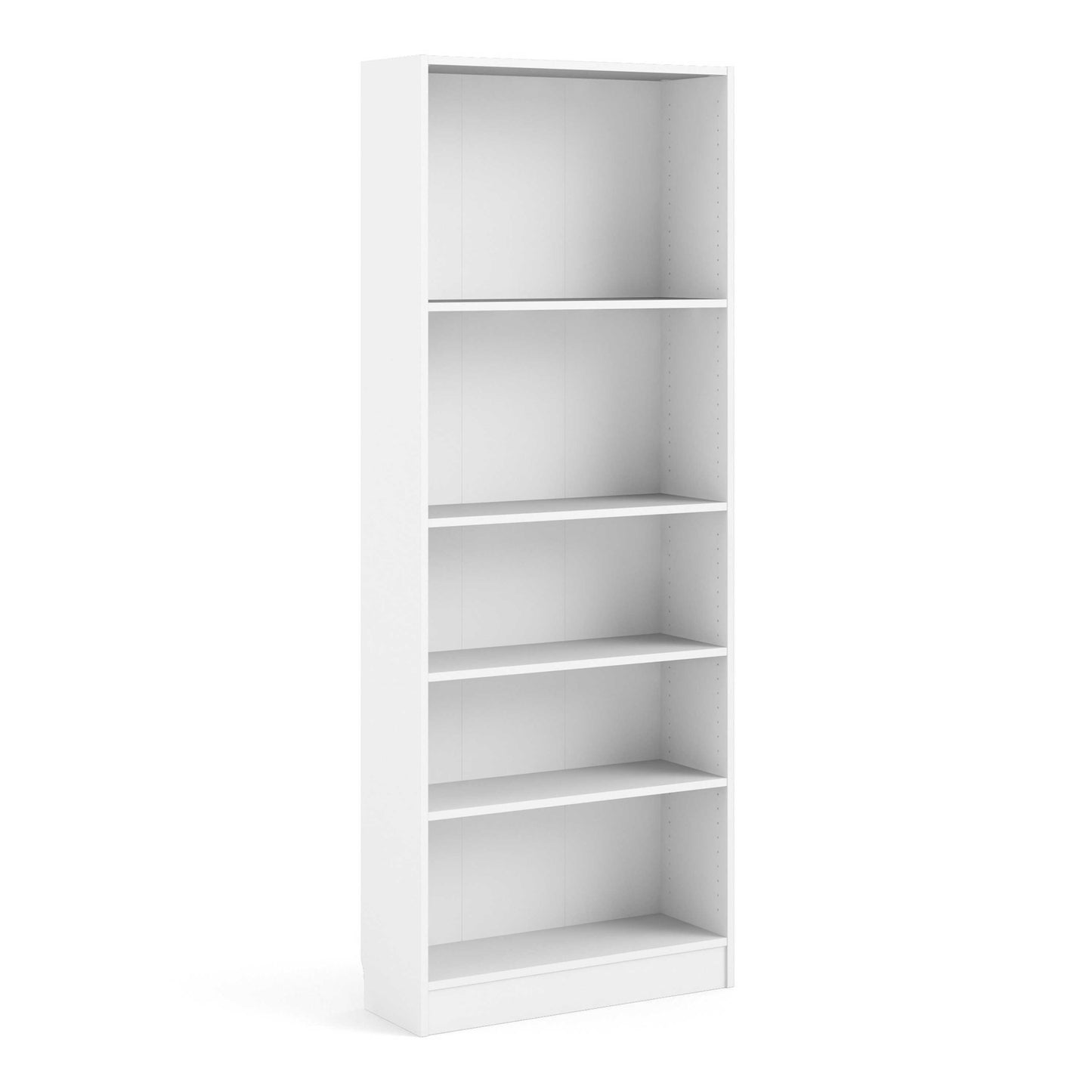 Amberfern White Wooden Tall Wide Bookcase 4 Shelves