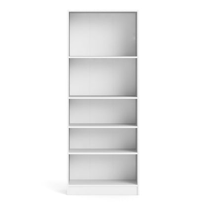Amberfern White Wooden Tall Wide Bookcase 4 Shelves