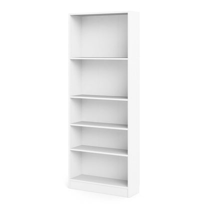 Amberfern White Wooden Tall Wide Bookcase 4 Shelves