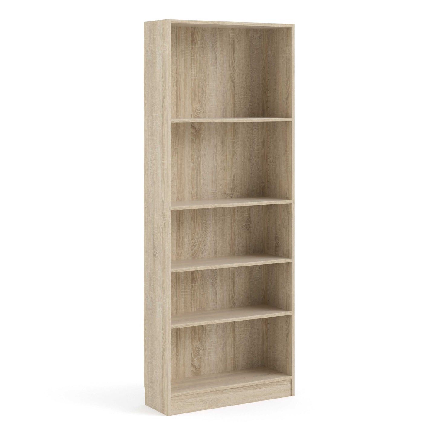 Amberfern Natural Oak Wood Tall Wide Bookcase 4 Shelves