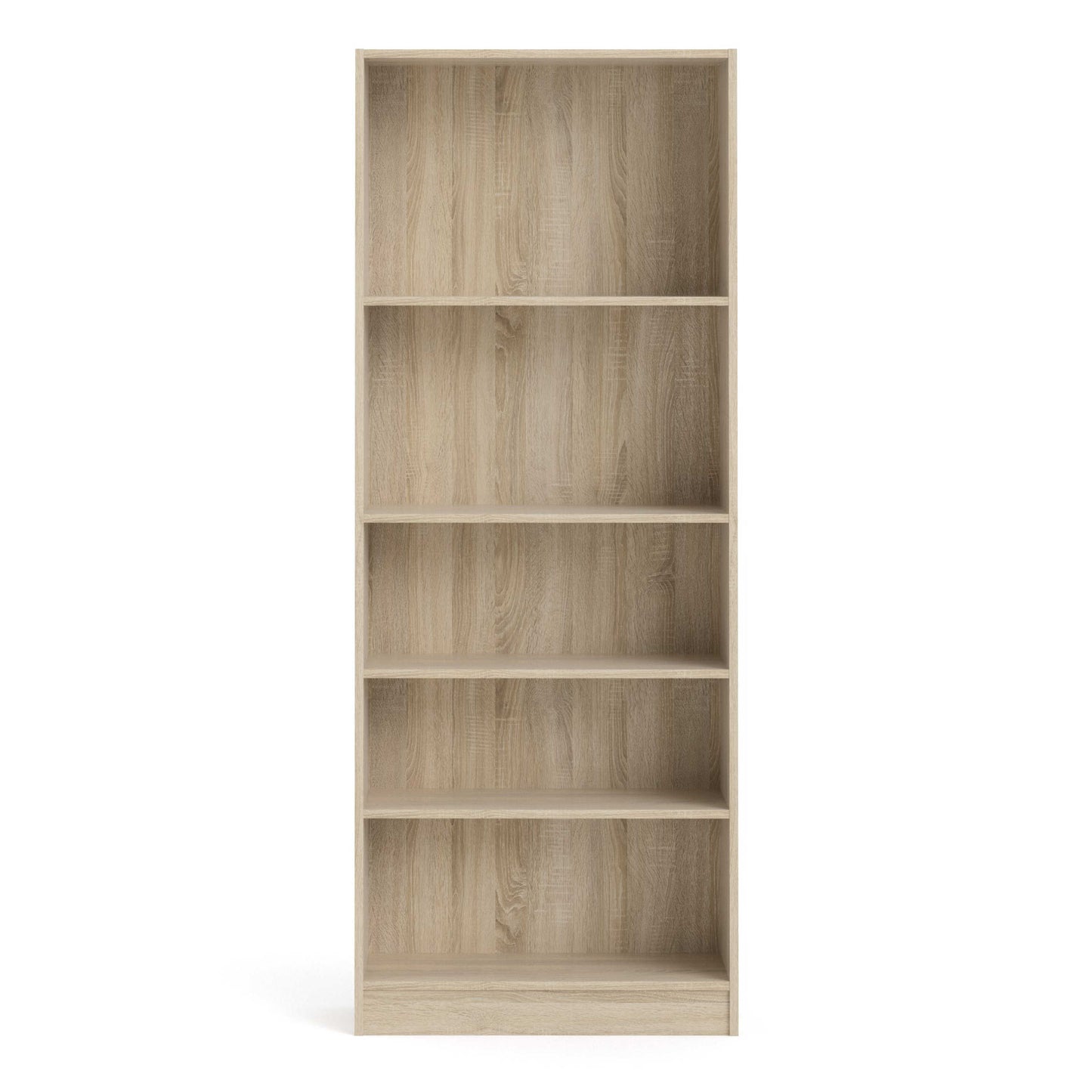 Amberfern Natural Oak Wood Tall Wide Bookcase 4 Shelves