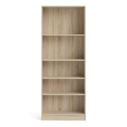 Amberfern Natural Oak Wood Tall Wide Bookcase 4 Shelves