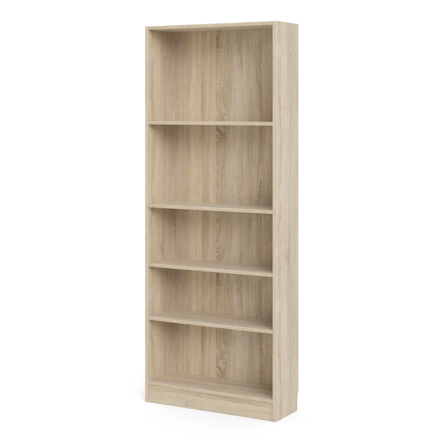 Amberfern Natural Oak Wood Tall Wide Bookcase 4 Shelves