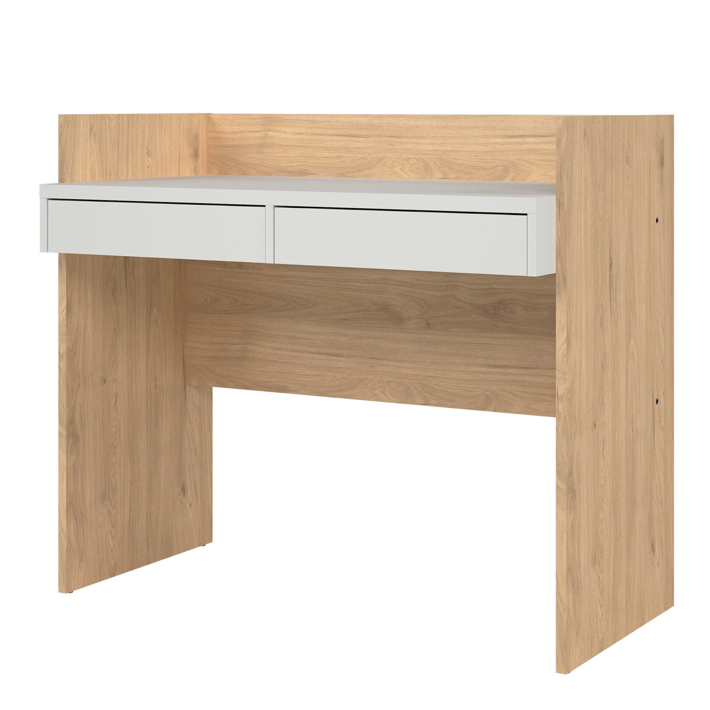 Billabong Jackson Hickory Oak and White Wood Desk 2 Drawers