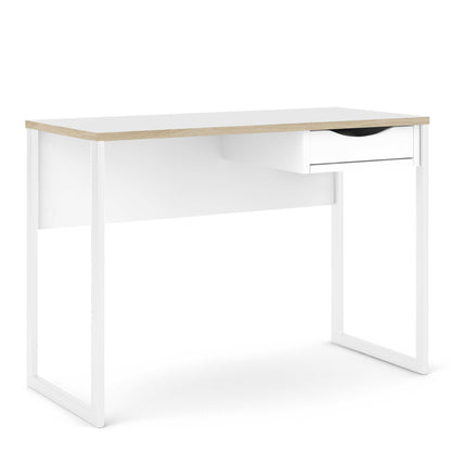 Billabong White Wooden and Natural Oak Desk 1 Drawer
