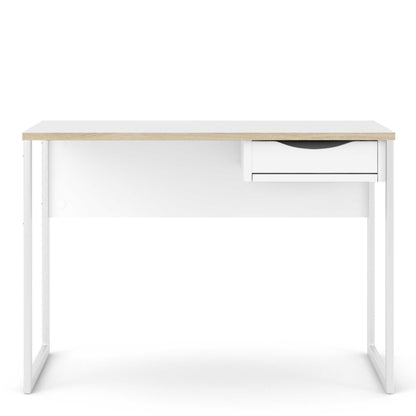 Billabong White Wooden and Natural Oak Desk 1 Drawer