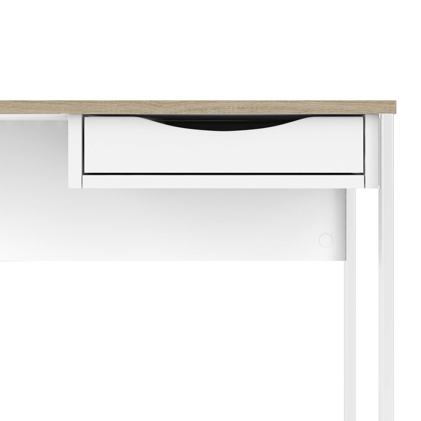 Billabong White Wooden and Natural Oak Desk 1 Drawer