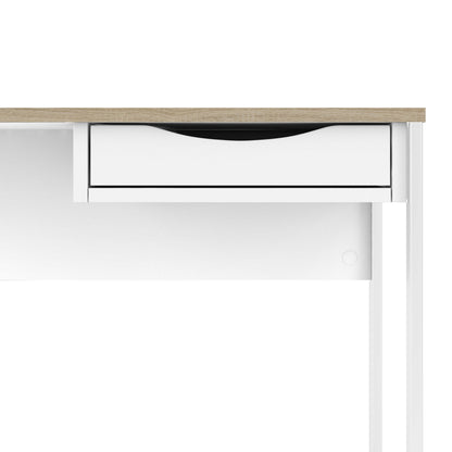 Billabong White Wooden and Natural Oak Desk 1 Drawer