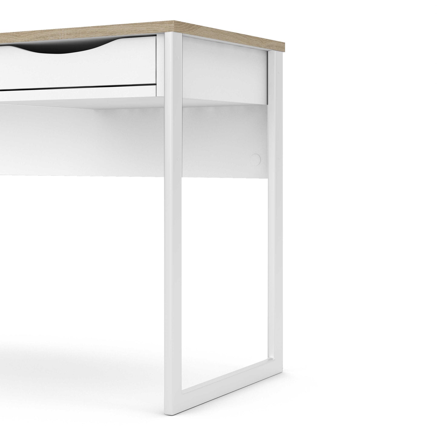 Billabong White Wooden and Natural Oak Desk 1 Drawer