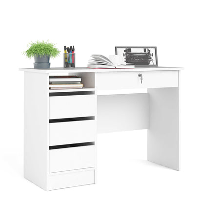 Billabong White Wooden 4 Drawer Desk