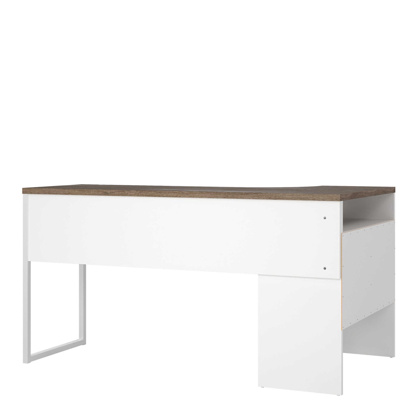 Billabong White and Truffle Oak Corner Office Desk 2 Drawers