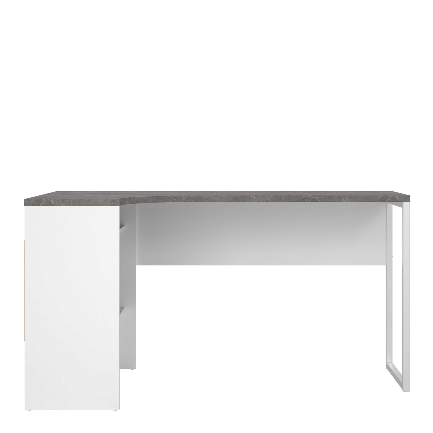Billabong White and Grey Wood Corner Desk 2 Drawers