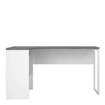 Billabong White and Grey Wood Corner Desk 2 Drawers