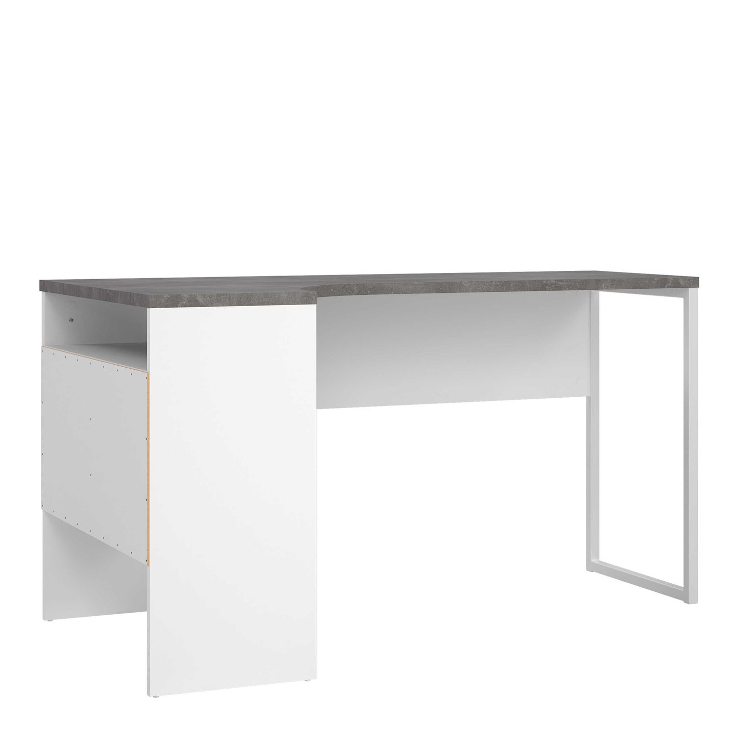 Billabong White and Grey Wood Corner Desk 2 Drawers